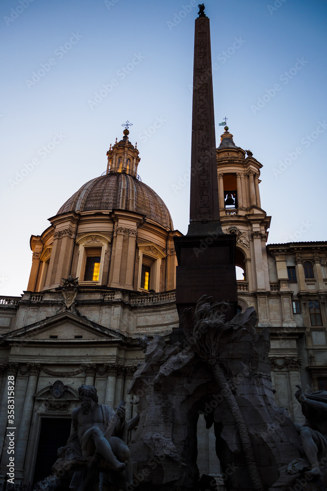 Fountain of the Four Rivers piazza Navona in Rome
