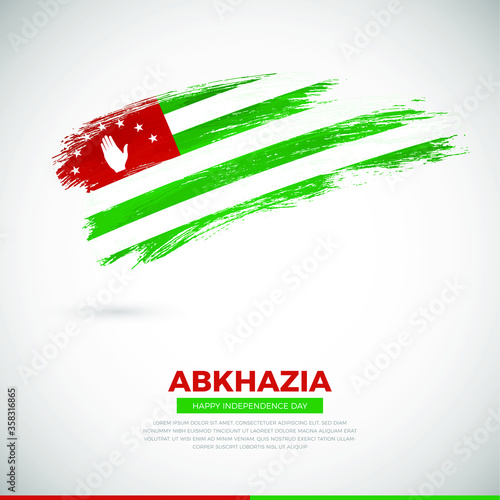 Happy independence day of Abkhazia country. Classic grunge brush of Abkhazia flag illustration