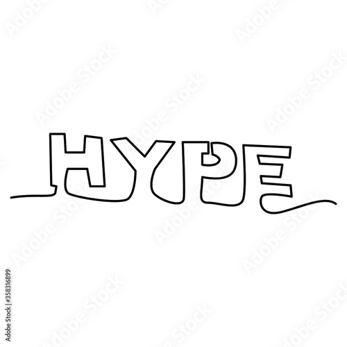 one line continuous drawing a hype word