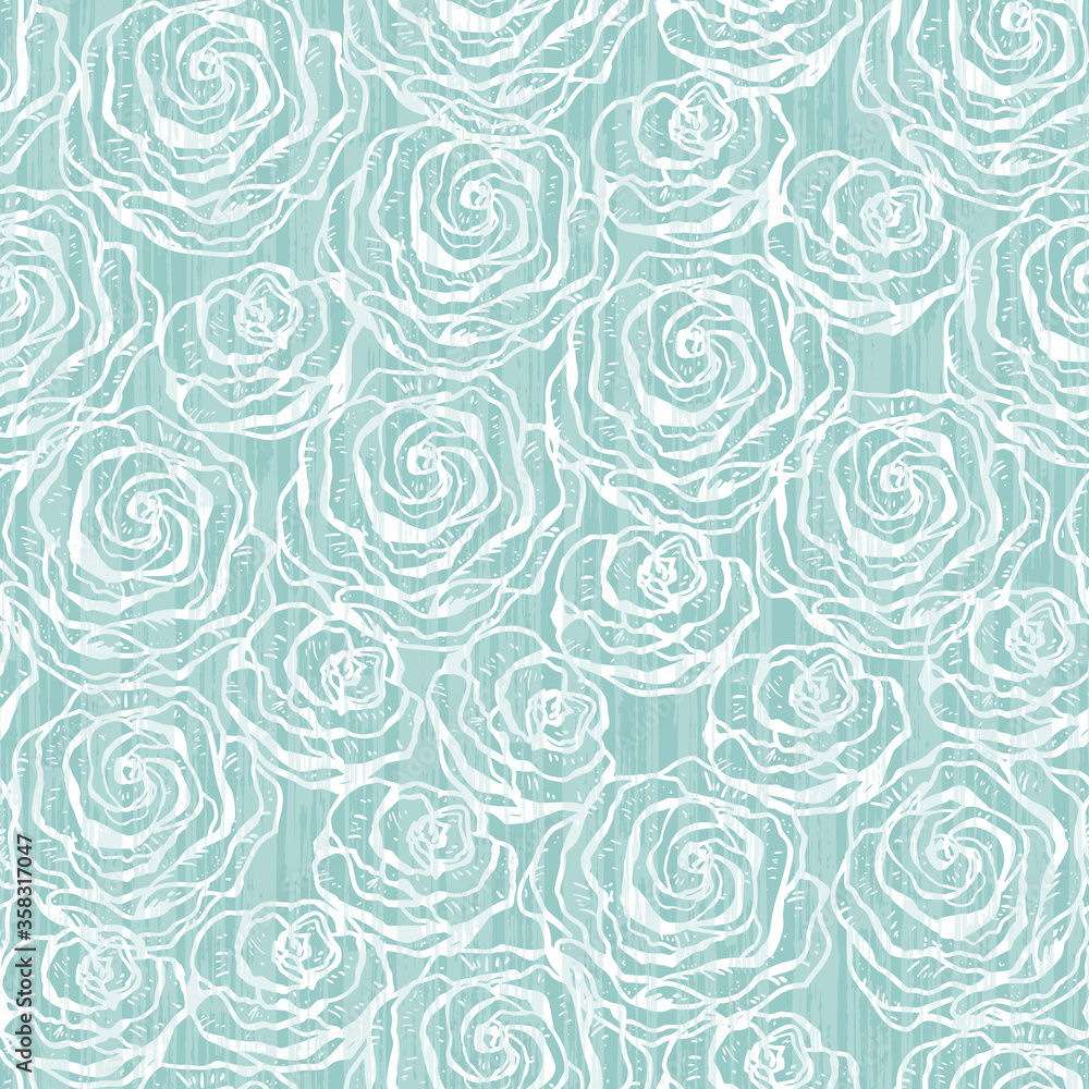 Flowers. Roses. Floral seamless pattern. Vintage background with Rose flower. Vector Abstract Grunge Blue Background
