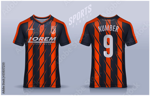 t-shirt sport design template, Soccer jersey mockup for football club. uniform front and back view.