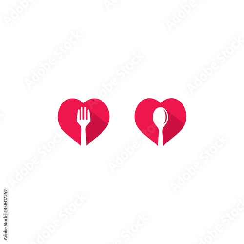abstract, background, cafe, charity, concept, cook, cooking, cutlery, delicious, design, diet, dieting, dinner, eat, flat, food, fork, fork logo, fork love, gourmet, health, healthy, heart, icon, illu