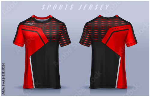 t-shirt sport design template, Soccer jersey mockup for football club. uniform front and back view.