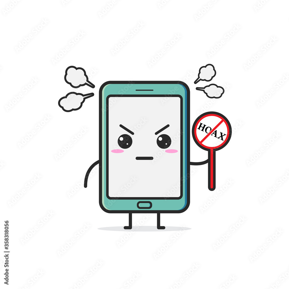 Vector design of a cellphone mascot. Handphone with a flat design style. Vector design of a cellphone mascot. Handphone with a flat design style.