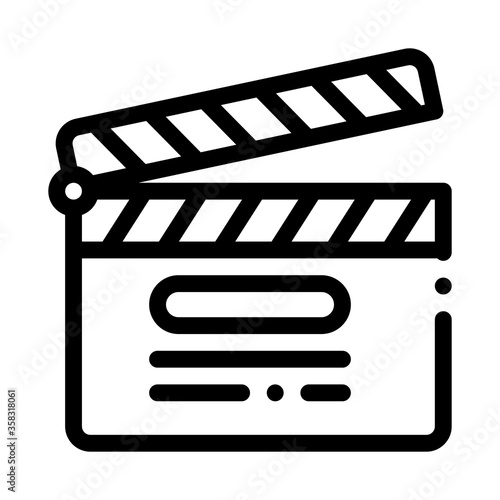 clapper board numbering icon vector. clapper board numbering sign. isolated contour symbol illustration