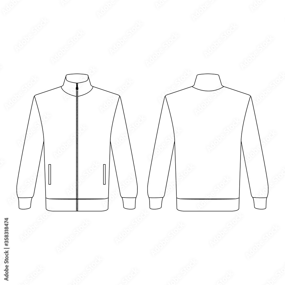 Template tracksuit vector illustration flat outline template clothing collection top Stock
