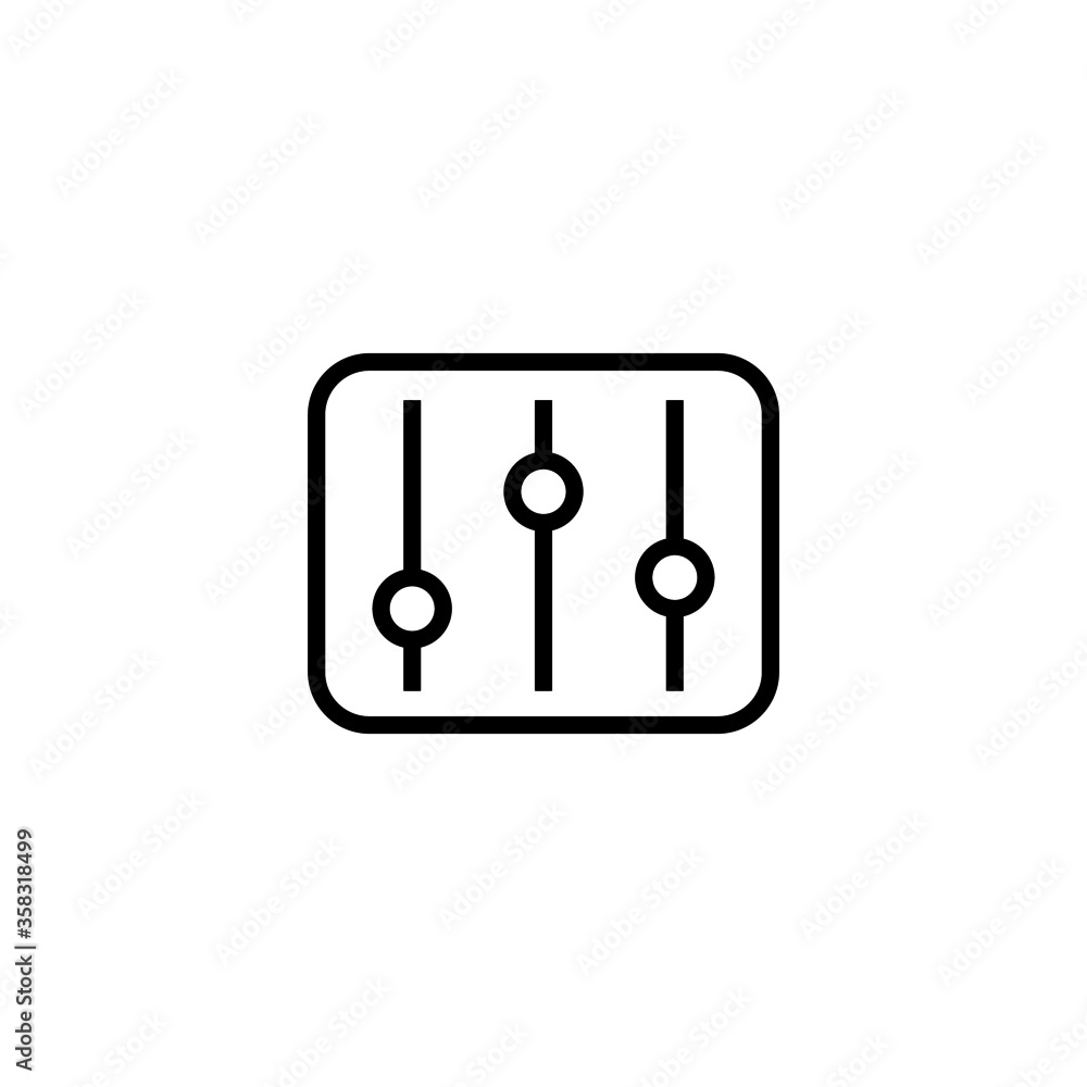 Equalizer or sound setting icon collection in black line style icon, style isolated on white background Equalizer or sound setting icon collection in black line style icon, style isolated on white background