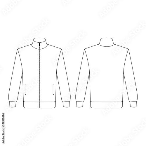 Template tracksuit vector illustration flat outline template clothing collection top