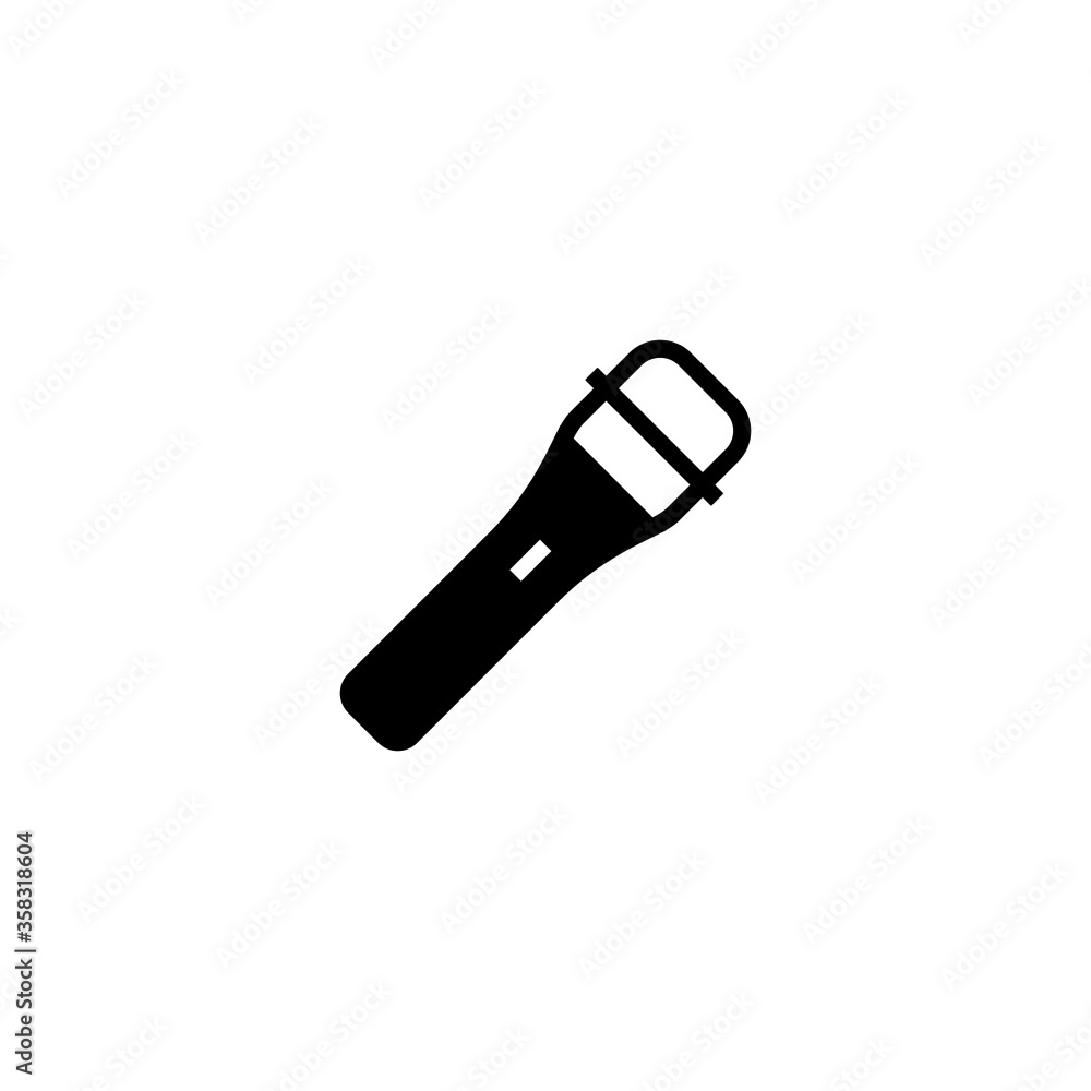 hand held microphone icon in black flat glyph, filled style isolated on white background