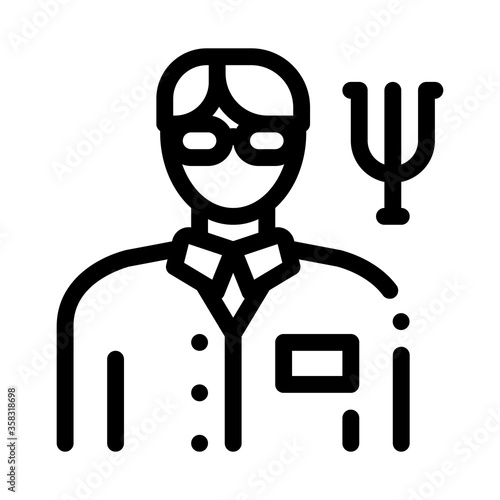 scientific medical representative of psychology icon vector. scientific medical representative of psychology sign. isolated contour symbol illustration
