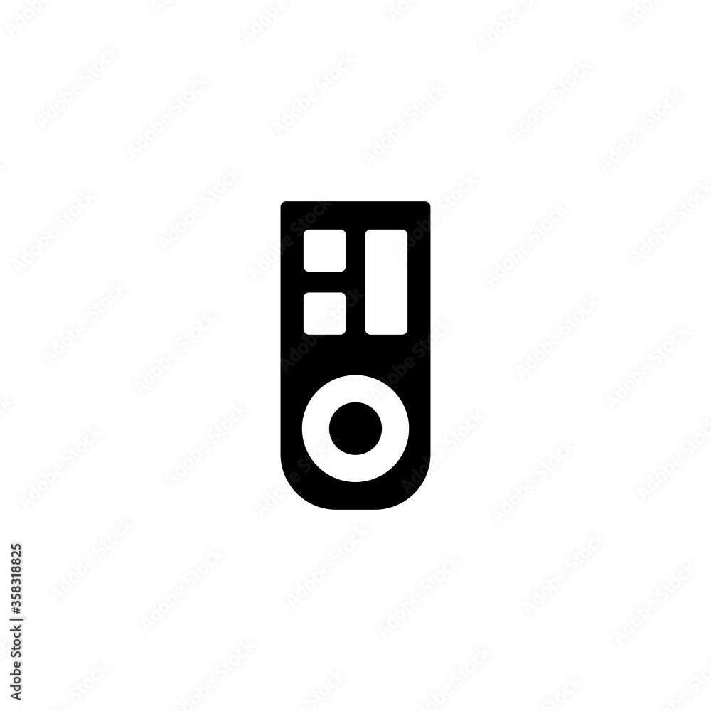 Remote Icon in black flat glyph, filled style isolated on white background Remote Icon in black flat glyph, filled style isolated on white background