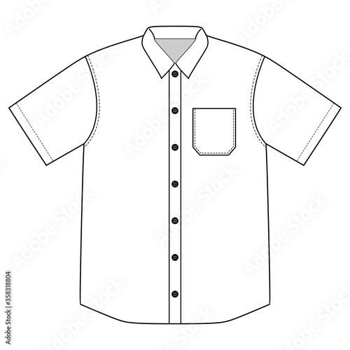 Shirt vector illustration flat outline template clothing collection top