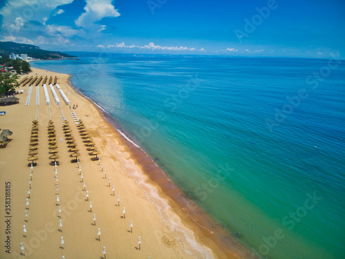 Golden Sands beach from above. Black sea Bulgaria