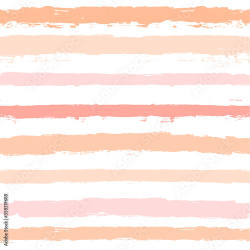 Hand drawn striped pattern, pink, orange and green girly stripe seamless background, childish pastel brush strokes. vector grunge stripes, cute baby paintbrush line backdrop