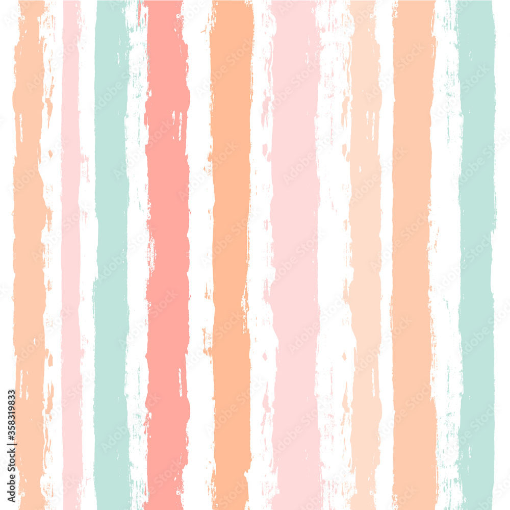 Hand drawn striped pattern, pink, orange and green girly stripe seamless background, childish pastel brush strokes. vector grunge stripes, cute baby paintbrush line backdrop Hand drawn striped pattern, pink, orange and green girly stripe seamless background, childish pastel brush strokes. vector grunge stripes, cute baby paintbrush line backdrop