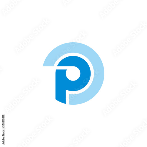 letter p protection concept symbol logo vector