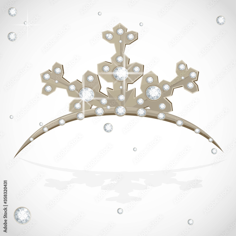 Golden Crown tiara snowflake shaped for Christmas ball
