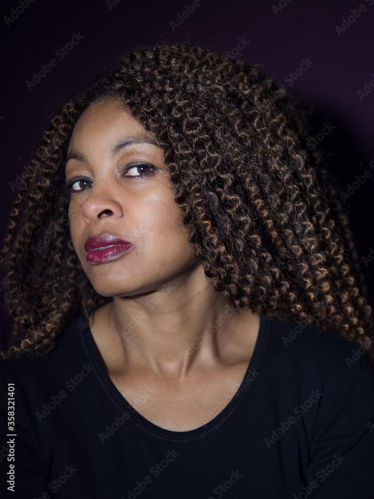 Confident Afro American woman close up Confident Afro American woman close up