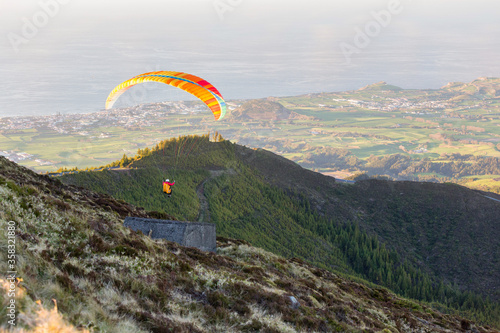 paragliding in the mountains of the Azores