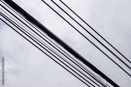 Wallpaper Mural Electrical lines with cloudy sky. Torontodigital.ca