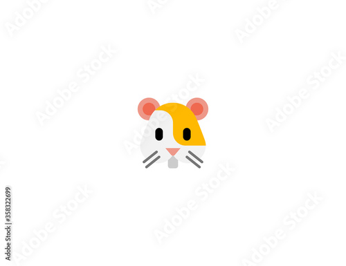 Hamster face vector flat icon. Isolated hamster emoji illustration 