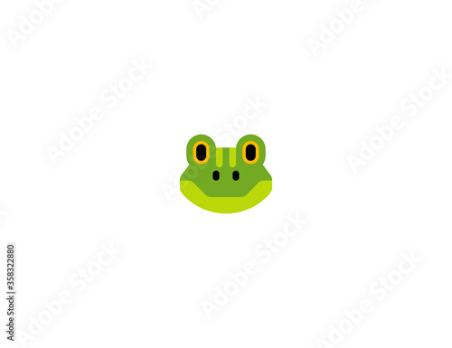 Frog vector flat icon. Isolated frog face emoji illustration 