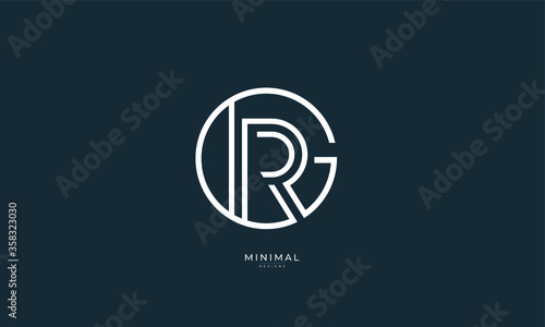 Alphabet letter icon logo GR or RG