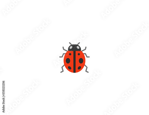 Lady Beetle vector flat icon. Isolated Ladybug emoji illustration 