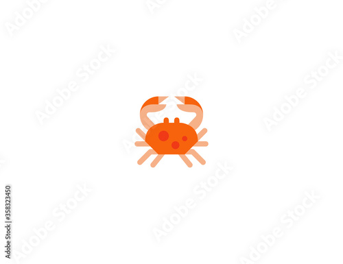 Crab vector flat icon. Isolated crab illustration 