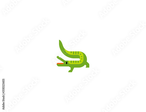 Crocodile vector flat icon. Isolated Alligator emoji illustration 
