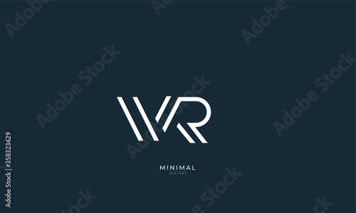 Alphabet letter icon logo WR