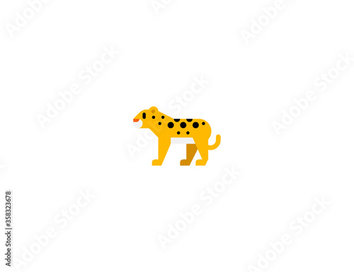 Leopard vector flat icon. Isolated African Leopard, Jaguar emoji illustration 