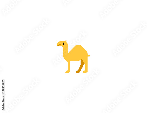 One Hump Camel vector flat icon. Isolated Arabian Camel emoji illustration 