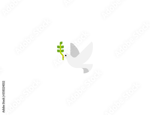 Dove vector flat icon. Isolated Dove of Peace emoji illustration 