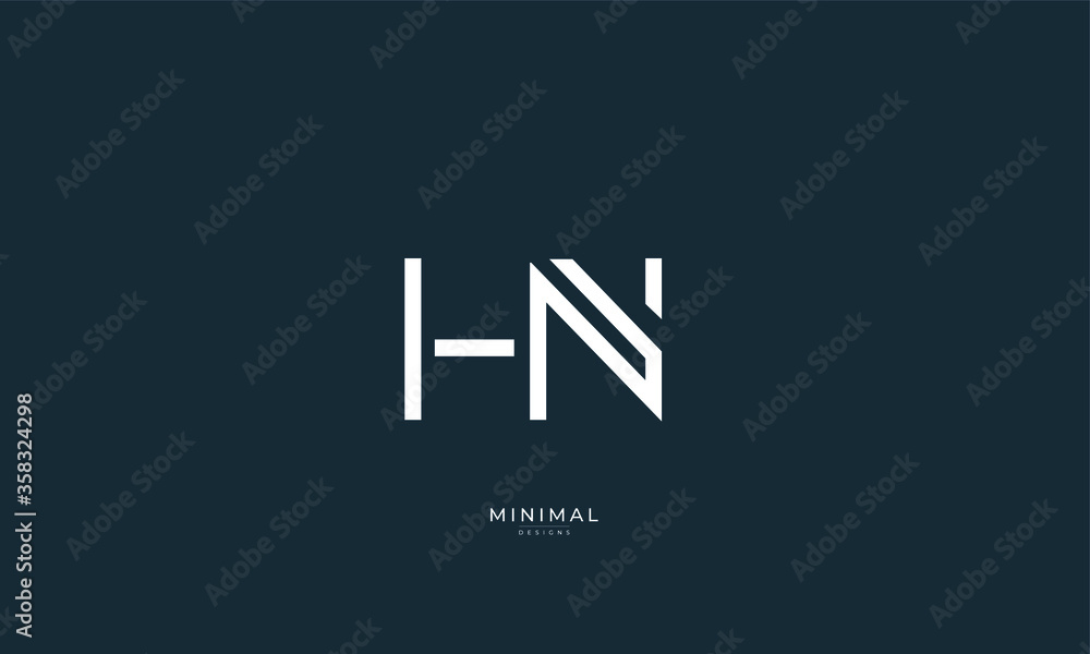 Alphabet letter icon logo HN Alphabet letter icon logo HN