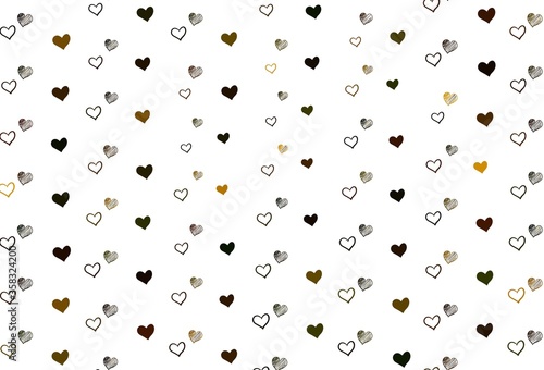 Light Green, Yellow vector backdrop with sweet hearts.