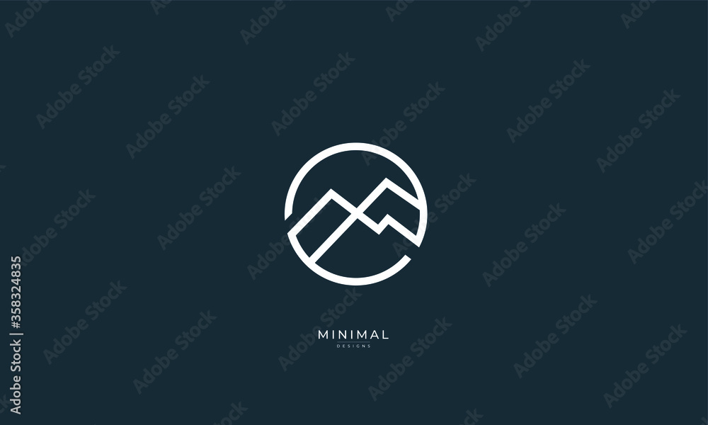 A line art icon logo of a mountain, summit, peak A line art icon logo of a mountain, summit, peak
