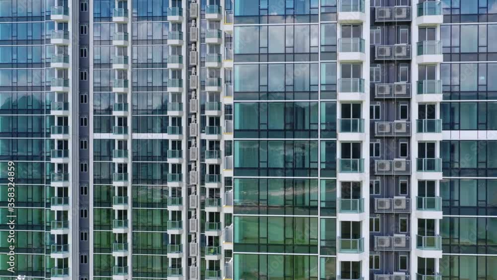Exterior of modern glass of building Exterior of modern glass of building