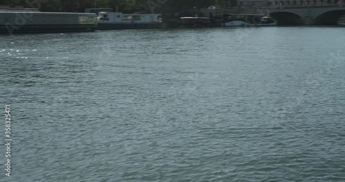 pano over the seine river and a shiny water