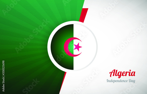 Happy independence day of Algeria greeting background. Abstract Algeria country flag illustration