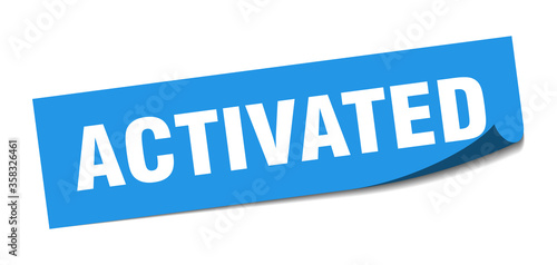 activated sticker. activated square isolated sign. activated label