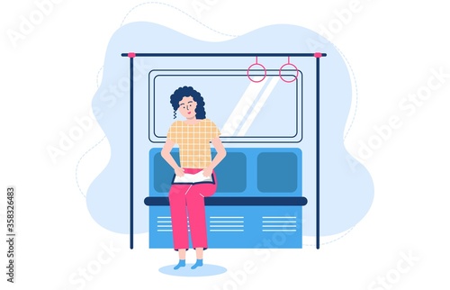 People reading poses vector illustration. Cartoon flat woman student character sitting by window, studying and preparing for examination. Literature lover, fan books, home schooling isolated on white