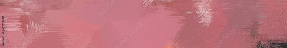Fototapeta premium wide landscape graphic with dirty brush strokes background with rosy brown, very dark violet and baby pink
