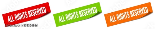 all rights reserved sticker. all rights reserved square isolated sign. all rights reserved label