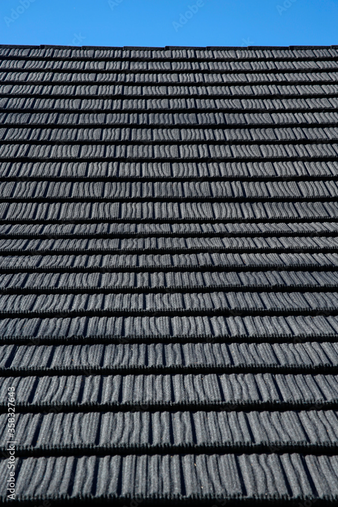 roof shingles on top of the house against blue sky, roof background roof shingles on top of the house against blue sky, roof background