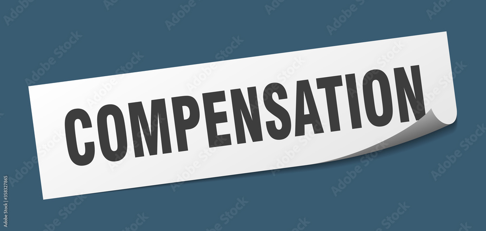 compensation sticker. compensation square isolated sign. compensation label