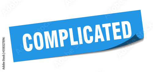 complicated sticker. complicated square isolated sign. complicated label