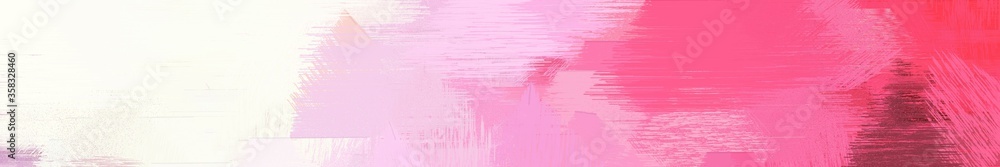 wide landscape graphic with colorful brush strokes background with misty rose, moderate pink and hot pink. can be used for wallpaper, cards, poster or banner