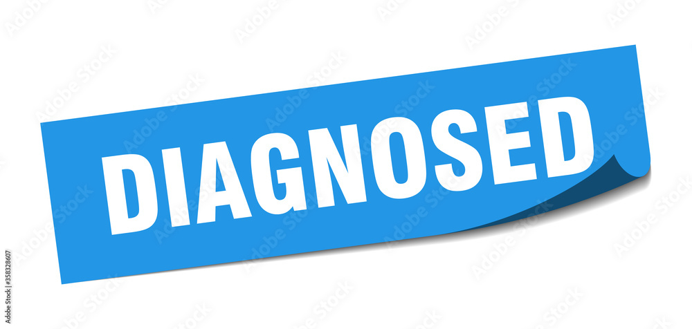 diagnosed sticker. diagnosed square isolated sign. diagnosed label diagnosed sticker. diagnosed square isolated sign. diagnosed label