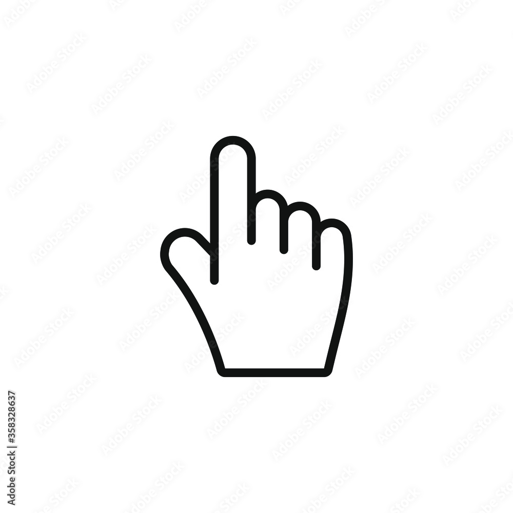 Simple icon of a hand with outline style design Simple icon of a hand with outline style design